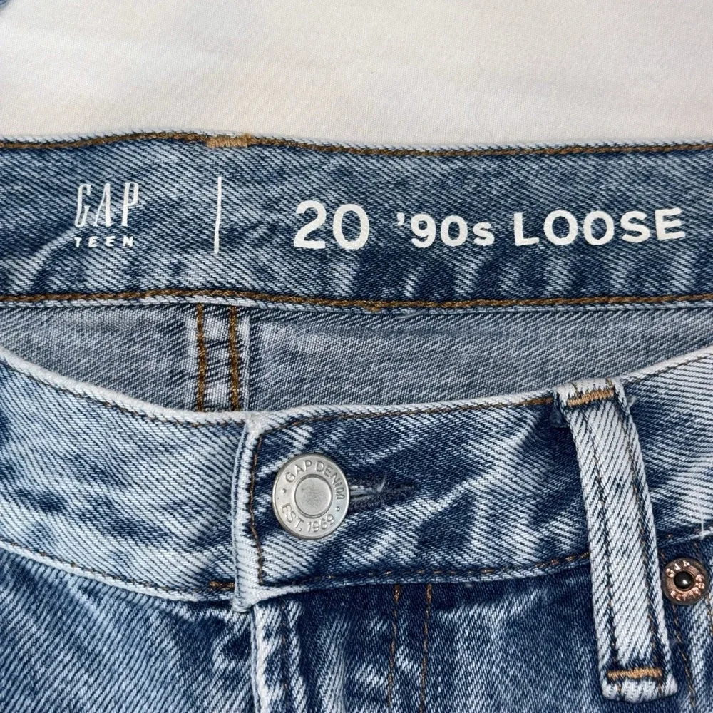 Gap Teen 90s‎ Loose Fit Jeans Size 20 Light Wash Blue Denim